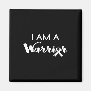 Cool I am a WARRIOR ribbon Breast Childhood Cancer Magnet