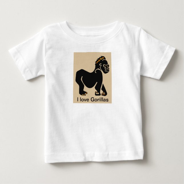 Cool I love GORILLAS - Animal graphic - Baby T-Shirt (Front)