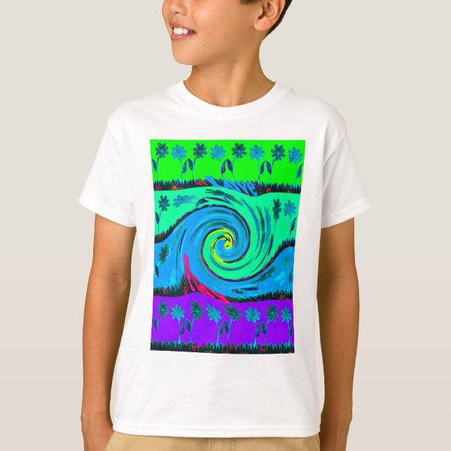 Cool I Love Hawaii: Floral Pop Art pattern Design T-Shirt (Front)