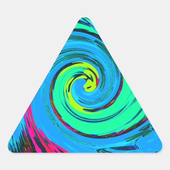 Cool I Love Hawaii: Floral Pop Art pattern Design Triangle Sticker (Front)