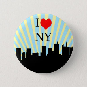 Cool I Love Heart New York Design 6 Cm Round Badge