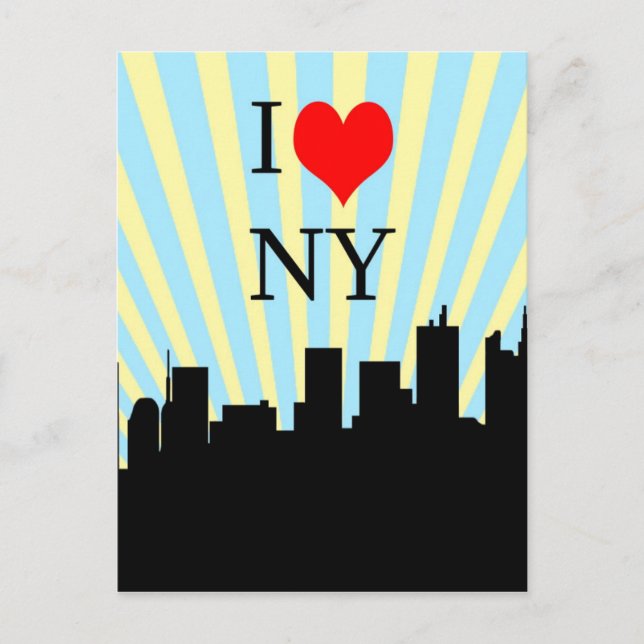 Cool I Love Heart New York Design Postcard (Front)