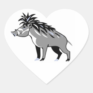Cool I love Warty PIGS - Animal lover -Warthog Heart Sticker