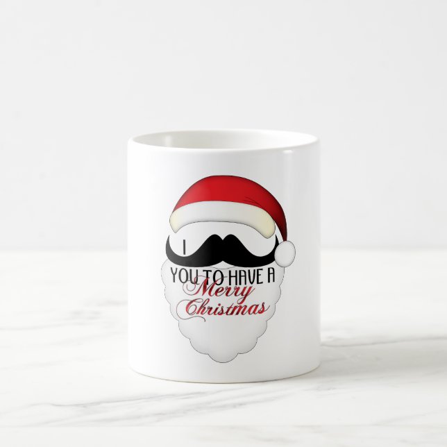 Cool I moustache you to have a Merry Christmas Coffee Mug (Center)
