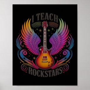 Cool I Teach Rock Stars Teacher Choir Squad Music  Poster