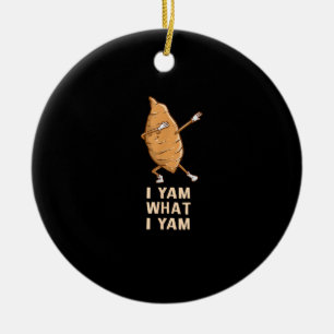 Cool I Yam What I Yam - Funny Dabbing Fan Dancer  Ceramic Ornament