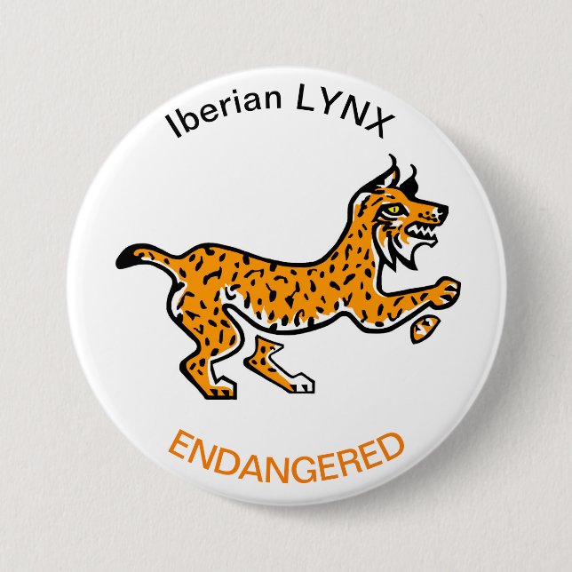 Cool Iberian LYNX - Animal activist - Wildlife -  7.5 Cm Round Badge (Front)