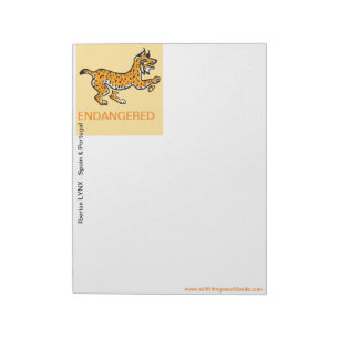 Cool Iberian LYNX - Endangered animal - Yellow Notepad