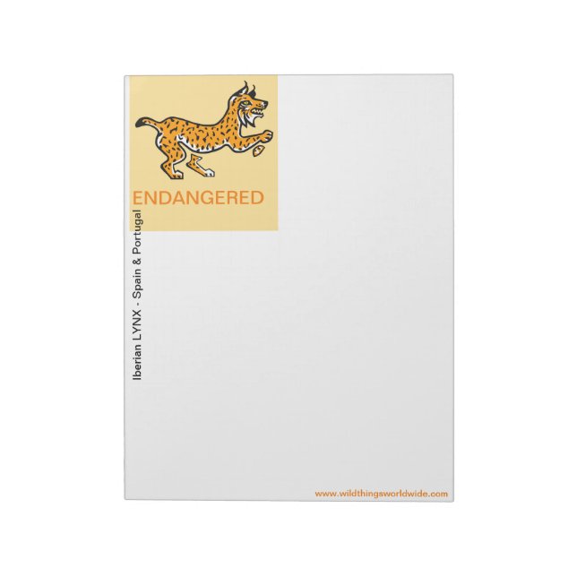 Cool Iberian LYNX - Endangered animal - Yellow Notepad (Rotated)