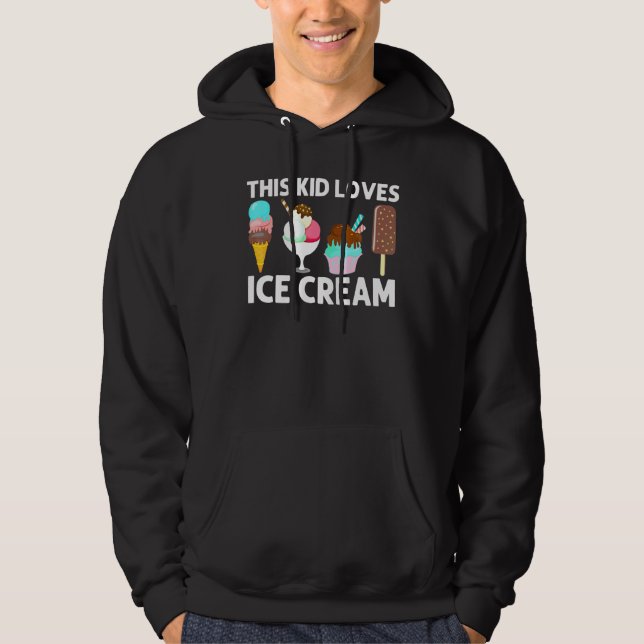 Cool Ice Cream Art For Kids Boys Gelato Cone Froze Hoodie (Front)