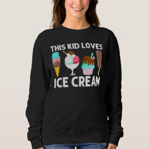 Cool Ice Cream Art For Kids Boys Gelato Cone Froze Sweatshirt