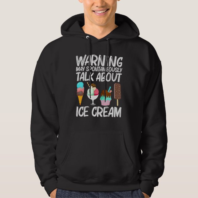 Cool Ice Cream Art For Men Women Gelato Cone Froze Hoodie (Front)