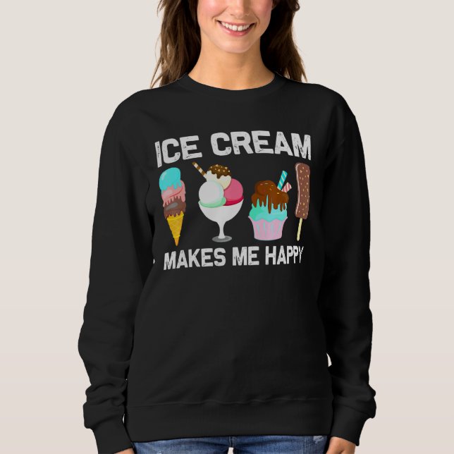 Cool Ice Cream Art For Men Women Gelato Cone Froze Sweatshirt (Front)