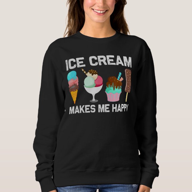 Cool Ice Cream Art For Men Women Gelato Cone Froze Sweatshirt (Front)