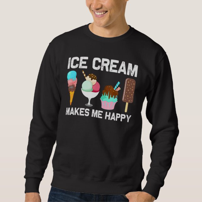 Cool Ice Cream Art For Men Women Gelato Cone Froze Sweatshirt (Front)