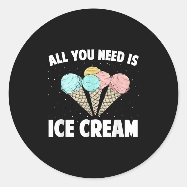 Cool Ice Cream Costume For Men Women Kids Adult Ic Classic Round Sticker (Front)