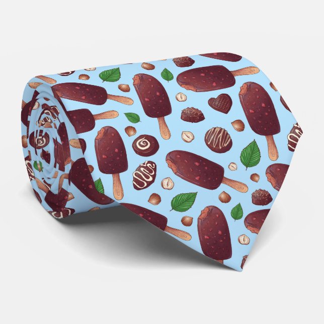 cool ice cream pattern tiled  tie (Rolled)