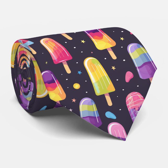 Cool ice cream tiled pattern  tie (Rolled)