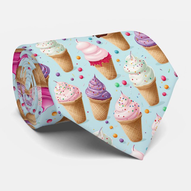 Cool ice cream tiled pattern  tie (Rolled)