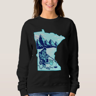 Cool Ice Fishing Minnesota Map Shirt For Fishermen