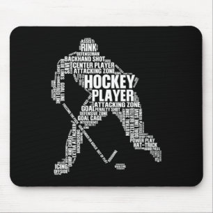 Cool Ice Hockey Art For Men Women Boy Girl Ice Hoc Mouse Pad