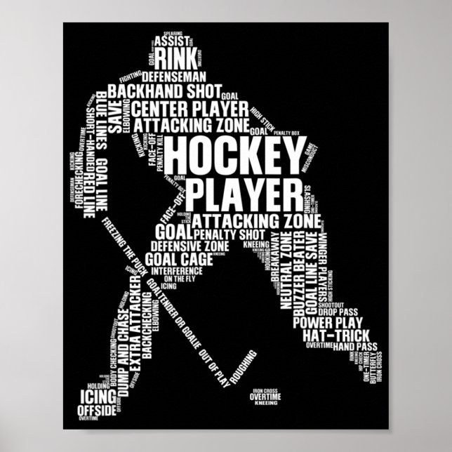 Cool Ice Hockey Art For Men Women Boy Girl Ice Hoc Poster (Front)