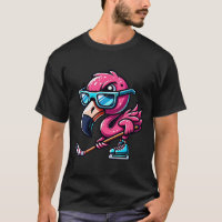 Cool Ice Hockey Flamingo With Attitude