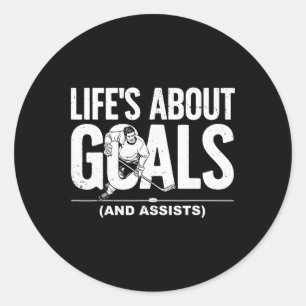 Cool Ice Hockey For Men Women Hockey Lover Goalie  Classic Round Sticker