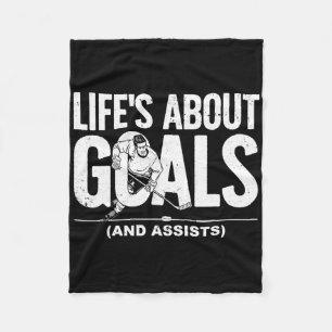 Cool Ice Hockey For Men Women Hockey Lover Goalie Fleece Blanket