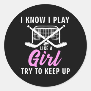 Cool Ice Hockey For Women Girls Field Hockey Lover Classic Round Sticker