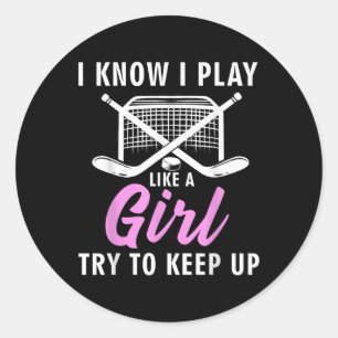 Cool Ice Hockey For Women Girls Field Hockey Lover Classic Round Sticker