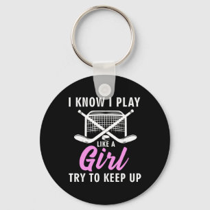 Cool Ice Hockey For Women Girls Field Hockey Lover Key Ring