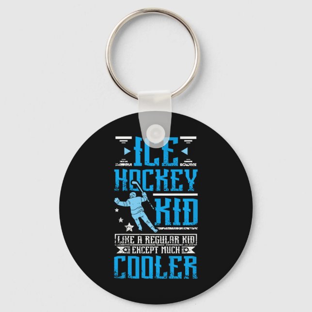 Cool Ice Hockey Kid  Key Ring (Front)