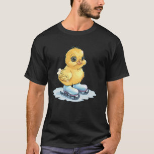 Cool Ice skating Shoes with funny Chick Outfit T-Shirt