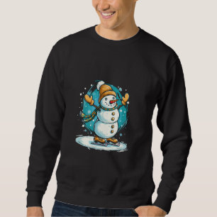 Cool Ice skating Snowman Outfit for Boys and Girls Sweatshirt