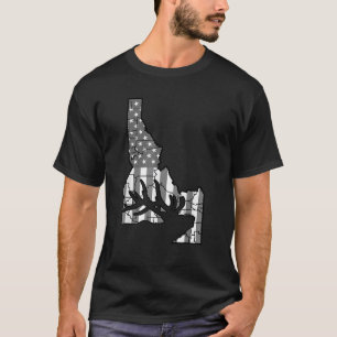 Cool Idaho State Elk US Flag Funny Deer Animal Hun T-Shirt