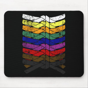 Cool Illustrated Karate Belt Colours - Martial Art Mouse Pad