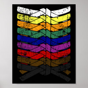 Cool Illustrated Karate Belt Colours - Martial Art Poster