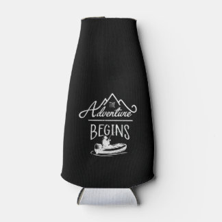 Cool Illustration of Fisherman on Lake in the Boat Bottle Cooler