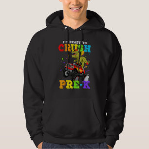 Cool I'm Ready To Crush Pre K Monster Truck Back T Hoodie