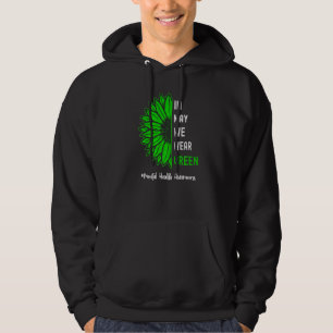 Cool In May We Wear Green Sunflower Mental Health  Hoodie