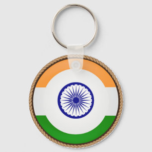 Cool India Flag Seal Key Ring