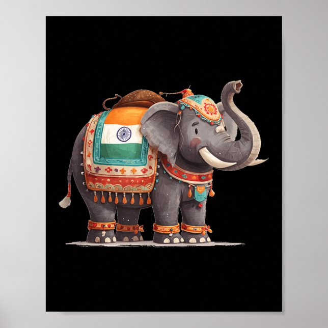 Cool Indian Animals Costume For Elephants Lovers  Poster (Front)