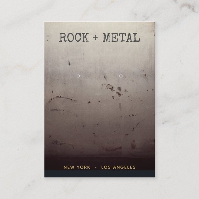 Cool Industrial Grunge Texture  Earring Display  Business Card (Front)