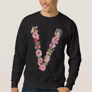 Cool Initial Alphabet Monogram Flowers Floral Lett Sweatshirt