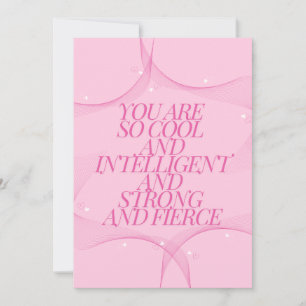 Cool, Intelligent, Strong, Fierce, Girl Boss, Pink Invitation