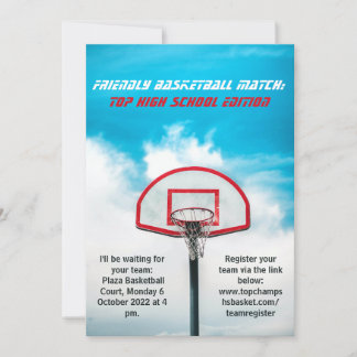 cool invitation postcard: highschool tournament