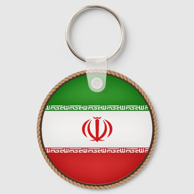 Cool Iran Flag Seal Key Ring (Front)