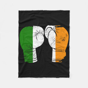 Cool Ireland Flag Vintage Irish Flag Boxing Gloves Fleece Blanket