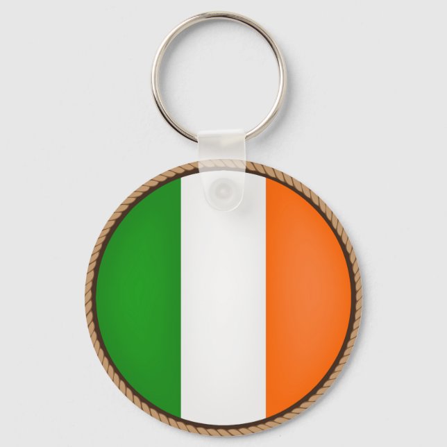Cool Irish Flag Seal Key Ring (Front)